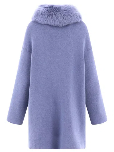 Giovi Elegant Mini Wool And Cashmere Jacket For Women In Blue