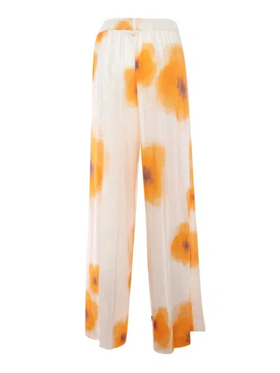 Ballantyne Linen And Viscose Blend Trousers In Giallo