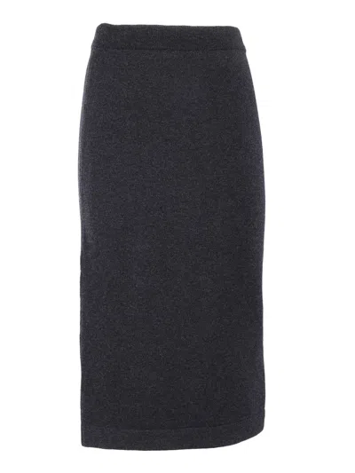Alberta Ferretti Knitted Skirt In Gray