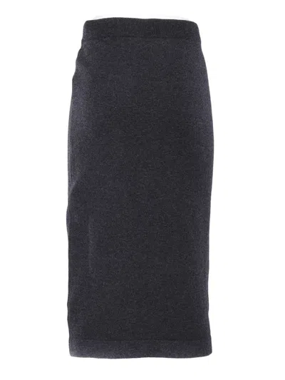 Alberta Ferretti Knitted Skirt In Gray