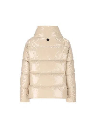 Herno Wool-trim Down Jacket In Beige