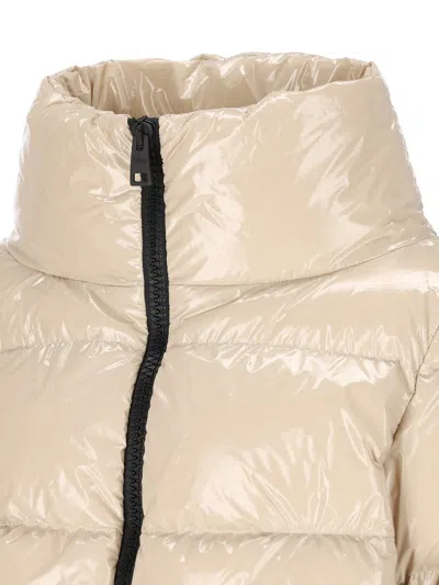 Herno Wool-trim Down Jacket In Beige