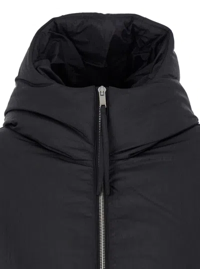 Jil Sander Boxy Fit Down Jacket W/hood In Black