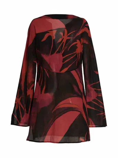 Louisa Ballou Printed Short Kaftano In Multicolor