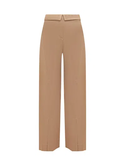 Alberta Ferretti Viscose Satin Enver Pant In Brown