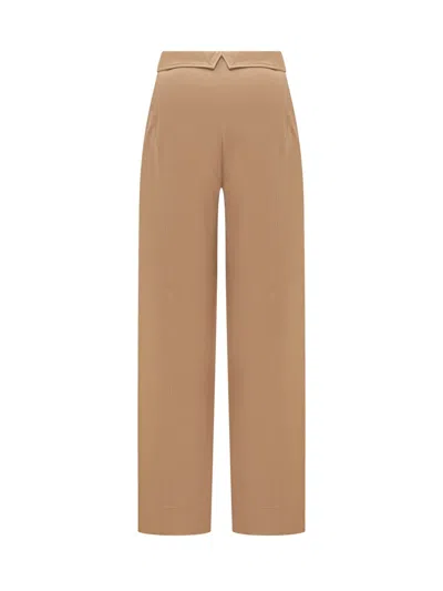 Alberta Ferretti Viscose Satin Enver Pant In Brown