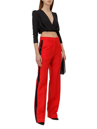 Calvin Klein Logo Casual Trousers In Red