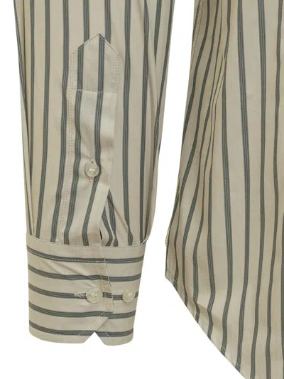 Etro Pegaso-motif Striped Shirt In Green