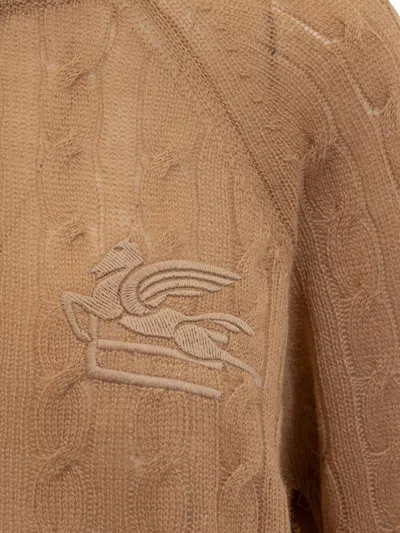 Etro Cable-knit Cashmere Sweater In Brown