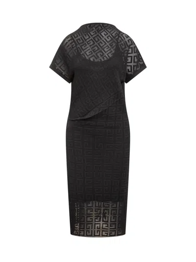 Givenchy 4g Jacquard Midi Dress In Black
