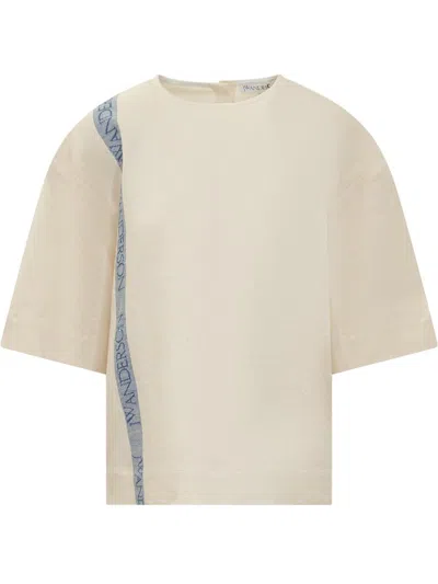 Jw Anderson Linen T-shirt In Beige