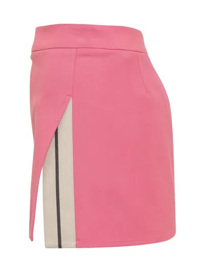 Palm Angels Stripe-detail A-line Miniskirt In Pink
