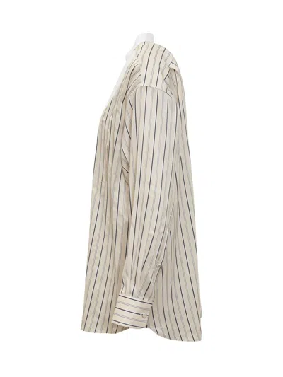 Stella Mccartney Maxi Shirt With Striped Pattern In Beige