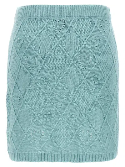 Twinset Embroidery Skirt Skirts Light Blue In Blue