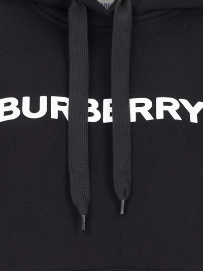 Burberry Poulter Hoodie With Logo Print In Black