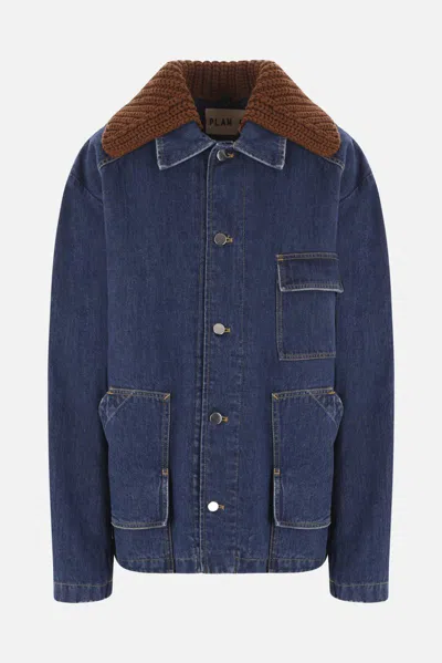 Plan C Denim Jacket In Blue
