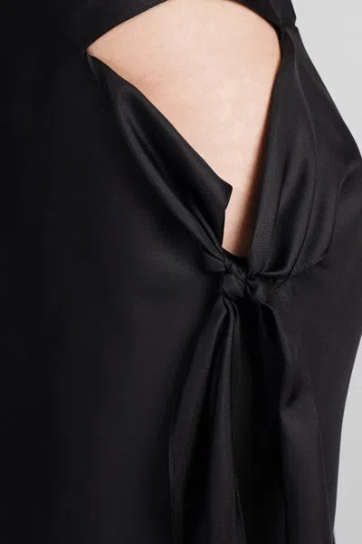 Courrèges Dress Woman In Black Silk In Black