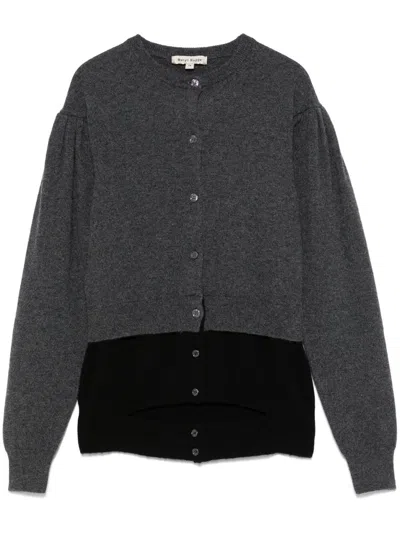 Meryll Rogge Cashmere Puff Sleeve Cardigan In Grey