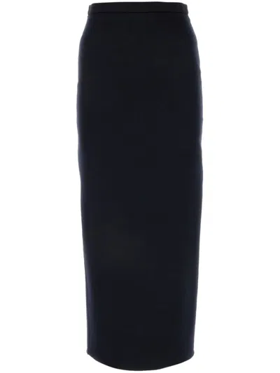 Max Mara Skipper Seamed Midi Pencil Skirt In Blue