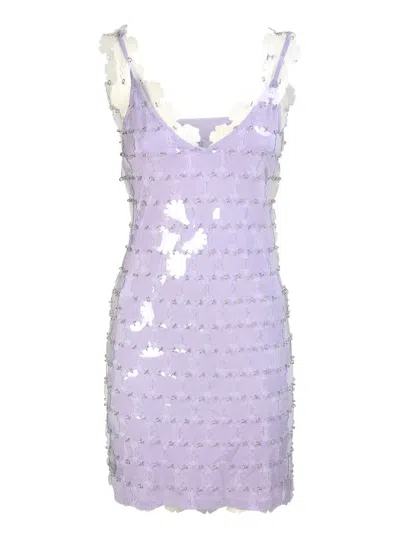 Rabanne Sequinned V-neck Mini Dress In Grey