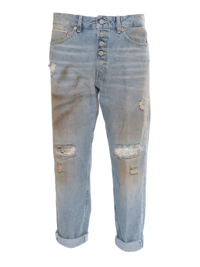 Dondup Vintage-inspired Denim Trousers In Blue