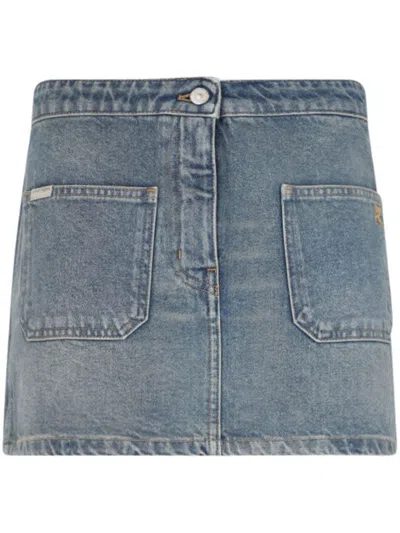 Courrèges Blue 2-pocket Denim Miniskirt In Medium Blue