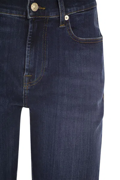 7 For All Mankind Relaxed Skinny Mid-rise Boyfriend Jeans For Women In Dark Denim In Dark Denim