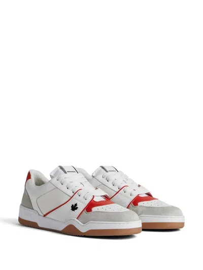 Dsquared2 Low Top Sneakers With Contrast Panelled Design In White