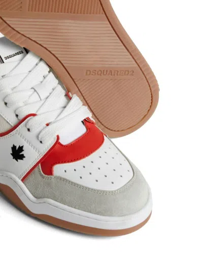 Dsquared2 Low Top Sneakers With Contrast Panelled Design In White