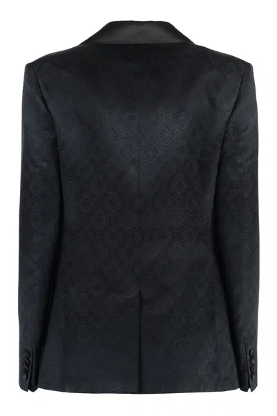 Etro Double-breasted Jacket In Black