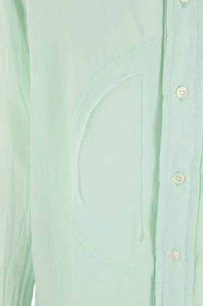 Edward Cuming Frayed-edge Button-down Shirt In Green