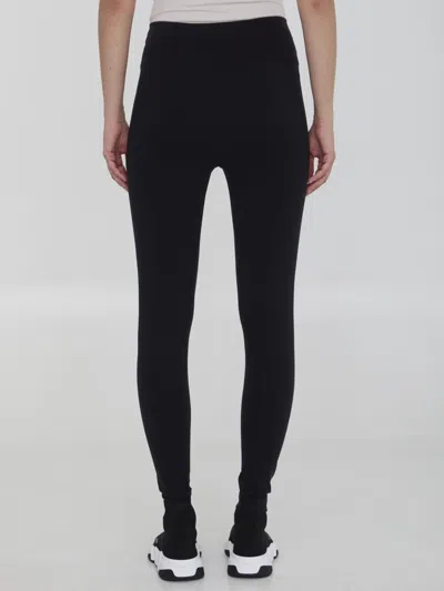 Balenciaga Reflective Logo Sports Leggings In Black