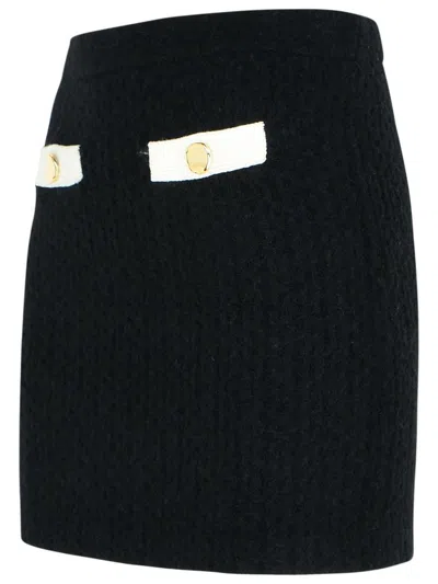 Self-portrait Self Portrait Black Alpaca Blend Skirt Women In Black