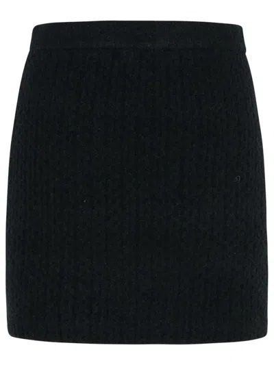 Self-portrait Self Portrait Black Alpaca Blend Skirt Women In Black