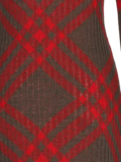 Burberry Ered Wool Blend Midi Dress In Green