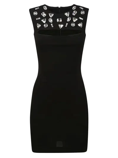 Dsquared2 Crystal-embellished Sleeveless-dress In Black