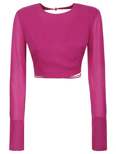 The Andamane `lea` Open Back Crop Top In Multicolor