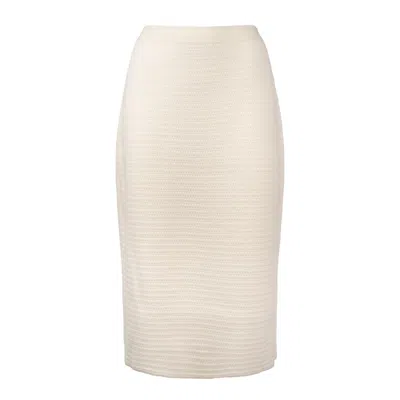 Fabiana Filippi White Virgin Wool Knit Skirt In White