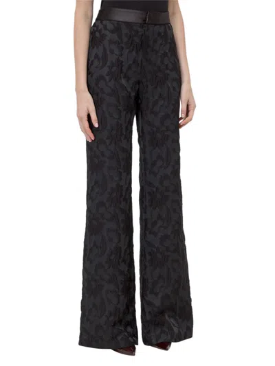 Alexis Printed Casual Trousers In Black