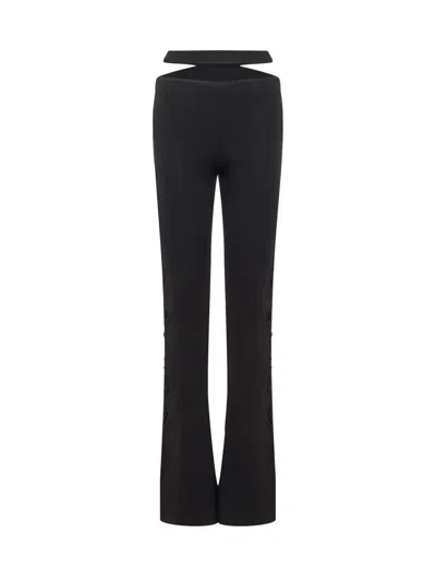 Andreädamo Andreādamo Black Ribbed Trousers In Black