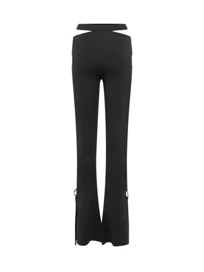 Andreädamo Andreādamo Black Ribbed Trousers In Black