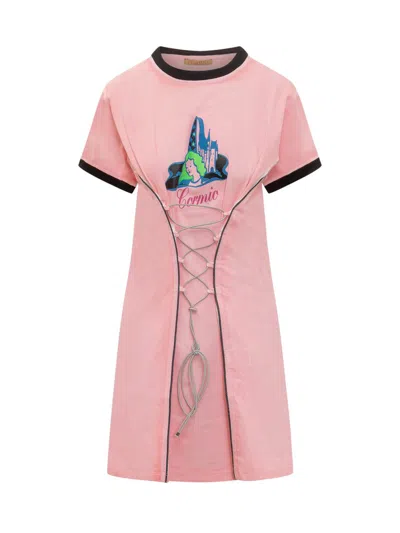 Cormio Josefine Lace-up Dress In Pink