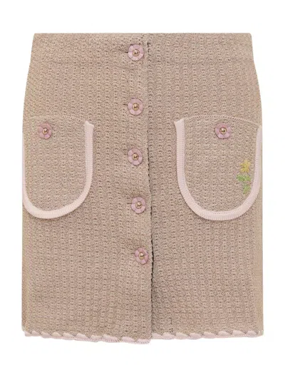 Cormio Chiara Midi Skirt In Beige