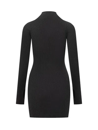 Courrèges Dress With Logo In Black