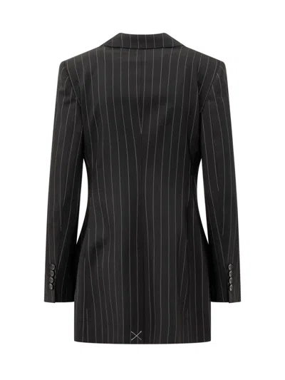 Dolce & Gabbana Pinstriped Single Button Blazer In Black