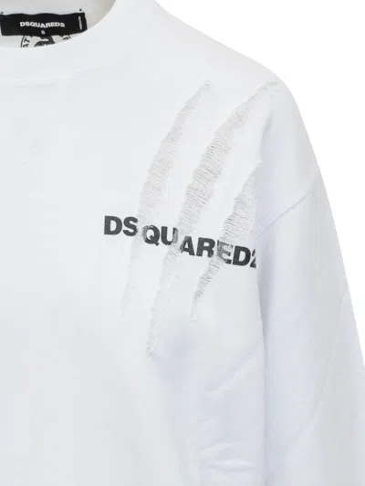 Dsquared2 Horror Scratch Sweatshirt In White