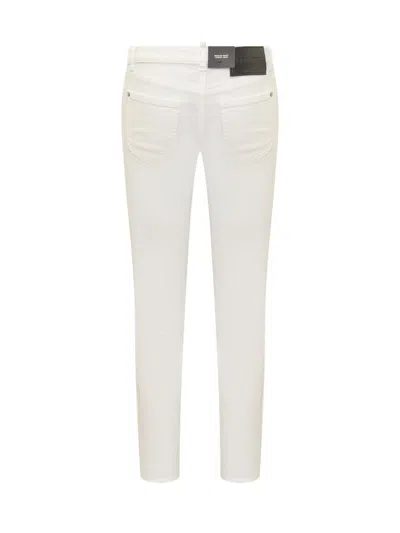 Dsquared2 Medium Waist Twiggy Jeans In White