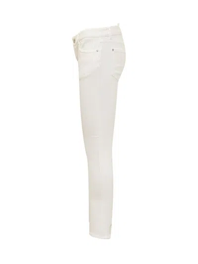 Dsquared2 Medium Waist Twiggy Jeans In White