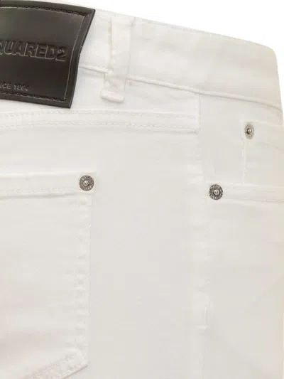 Dsquared2 Medium Waist Twiggy Jeans In White