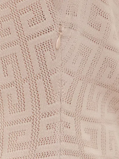 Givenchy Draped Dress In 4g Jacquard In Blush Pink